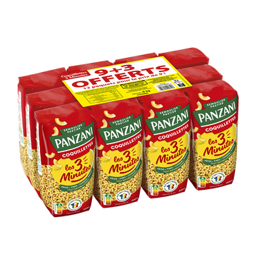 Panzani Coquillettes Cuisson Rapide Panzani, 9x500g + 3 Offerts