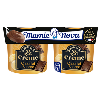 Image de Crème Dessert Chocolat Banane MAMIE NOVA - 2 pots de