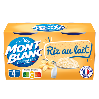 Image de Crème dessert Coupelles Riz au lait Vanille MONT BLANC