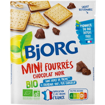 Image de Biscuits Mini fourrés chocolat noir bio BJORG - Sachet