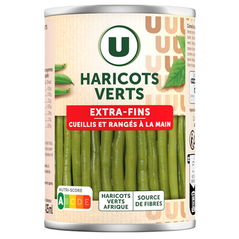 Image de U
Haricots verts extra-fins cueillis et rangés à la main - Boite de 220gnet