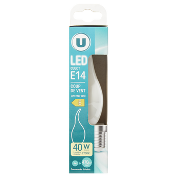 Image de U
Ampoule Led flamme coup de vent 40w e14 opaque