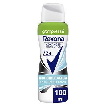 Image de Déo.compressé a/transpirant 72h aqua invisible REXONA