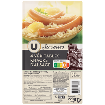 Image de U SAVEURS
Véritable knacks d'Alsace - x4