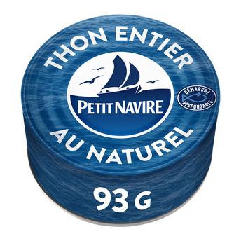 Image de Thon albacore au naturel démarche responsable PETIT NAVIRE, boite de 93g poids net