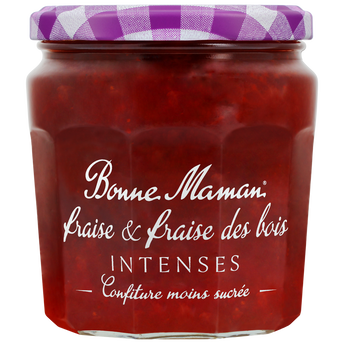 Image de Confiture extra fraise et fraise des bois intense moins sucrée, BONNEMAMAN, bocal