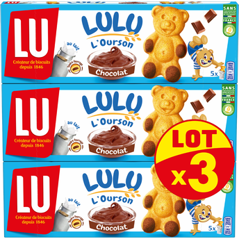 Image de Gâteaux fourrés au chocolat L'Ourson LuLu LU - 3 boîtes de