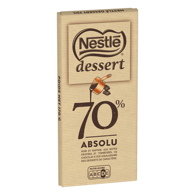 Chocolat noir absolu 70%, Nestlé dessert (170 g)  La Belle Vie : Courses  en Ligne - Livraison à Domicile