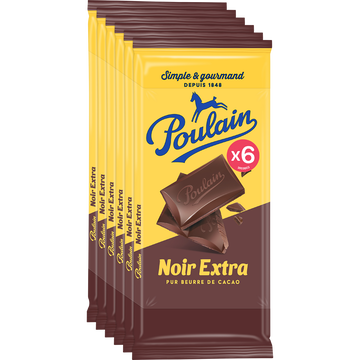 Poulain Chocolat Noir Extra Poulain, 6 Tablettes De 100g