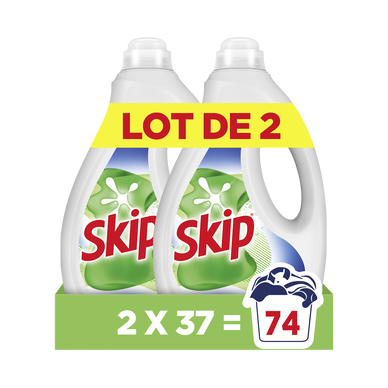 Lessive liquide active clean SKIP, 2X34 lavages 2X1,7L - Super U, Hyper U,  U Express 