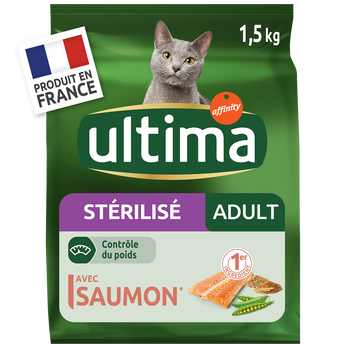 Image de Croquettes pour chat stérilisés au saumon ULTIMA