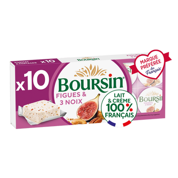 Boursin Fromage À Tartiner Boursin Figue & 3 Noix 10 Portions, 160g