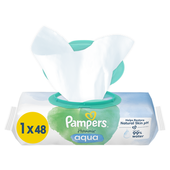 Image de Lingettes 0% harmonie pour bébé PAMPERS paquet
