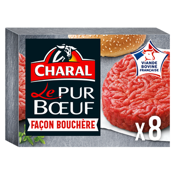 Image de Steaks hachés pur boeuf Facon Bouchère CHARAL, 8x100g