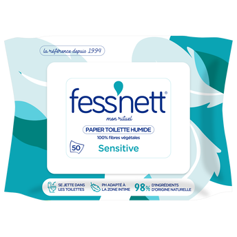 Image de Lingettes de papier de toilette pour peaux fragiles FESS'NETT
