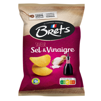 Image de Chips ondulée au vinaigre BRET'S, sachet de