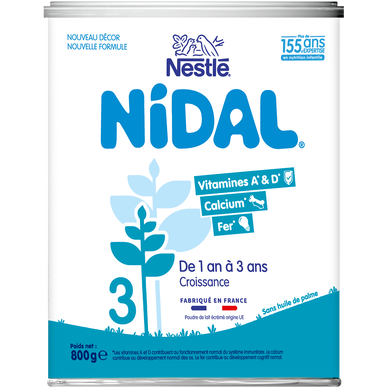 Nestlé Nidal 3 Lait De Croissance 800g - Pour Enfants De 1 à 3 Ans