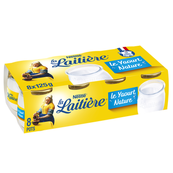 Image de Yaourts au lait entier Nature LA LAITIERE - 8 pots de