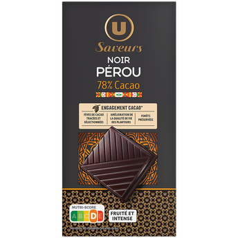 Image de U
Chocolat noir 78% cacao Pérou Tablette de
