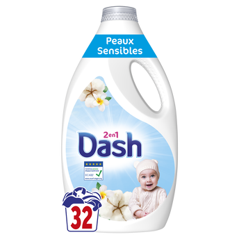 Image de Lessive liquide peaux sensibles DASH 2en1 32 lavages