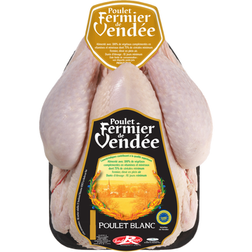 Maître Coq Poulet Fermier Blanc, Label Rouge De Vendée, France, 1 Pièce 1,4 Kg Environ