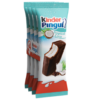 Image de Goûter KINDER Pingui fourré lait et noix de coco x4