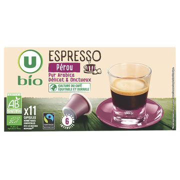 Ethical Coffee Company Café Espresso Pérou Max Havelaar U Bio Capsules X11 61g