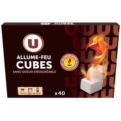 Allume-feu cubes paraffinés, x40 - Super U, Hyper U, U Express 