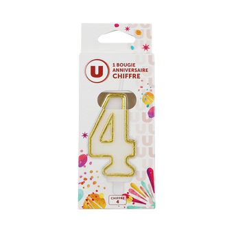 Image de U
Bougie anniversaire dorée chiffre