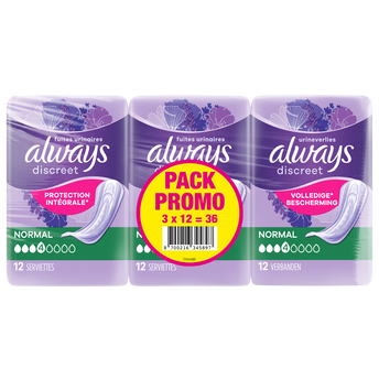 Image de Serviettes fuites urinaires ALWAYS DISCREET Normal