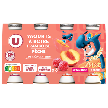 Image de U MAT ET LOU
Yaourt à boire aromatisé pêche et framboise