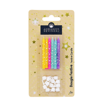 Image de Bougie Joyeux anniversaire DEVINEAU x12 - coloris