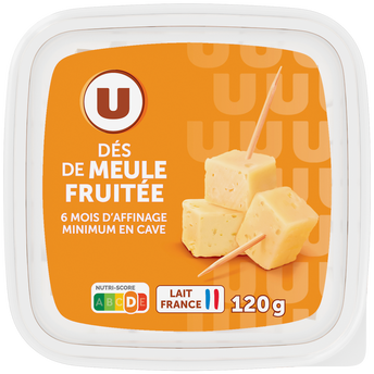 Image de U
Dé de fromage au lait pasteurisé meule du Besac 33%MG