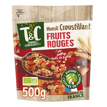 Image de Muesli croustillant bio aux fruits rouges TERRE & CEREALES