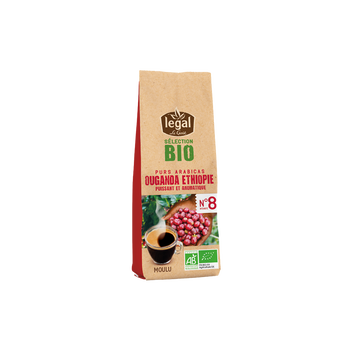 Legal Café Moulu Sélection Bio Ouganda Et Ethiopie Bio Legal, Paquet De 250g