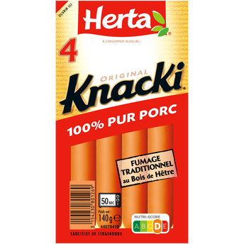 Image de Saucisses knacki original pur porc HERTA x4