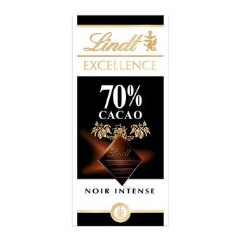 Image de Chocolat noir 70% cacao Excellence LINDT, Tablette de
