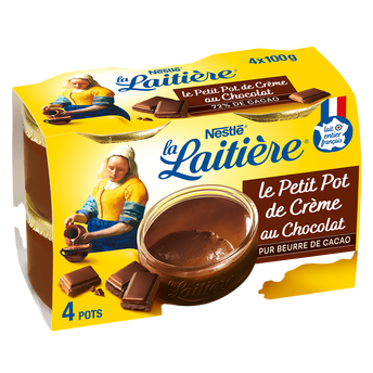 Image de Le Petit Pot de crème Chocolat LA LAITIERE - 4 pots de