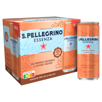 Image de Eau gazeuse aromatisée Pêche Melon SAN PELLEGRINO ESSENZA