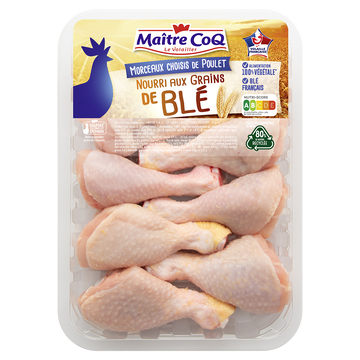 Maître Coq Pilon De Poulet Blanc Nourri Au Blé, Maitre Coq, France, Barquette Sous Atmosphère, 750g