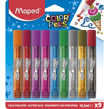 Maped Colle Colorpeps Pailletée Maped 10,5ml X9