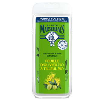 Image de Gel Douche extra doux feuille olivier tilleul LE PETIT MARSEILLAIS