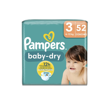 Image de Couches baby-dry géant taille 3 PAMPERS