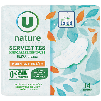 Image de U NATURE
Serviettes hygiéniques ultra minces