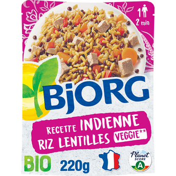 Image de Riz lentilles à l'indienne bio BJORG