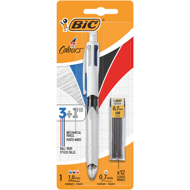 Bic 4Colours - stylo-bille rétractable à 4 couleurs - rechargeable -  Schleiper - e-shop express