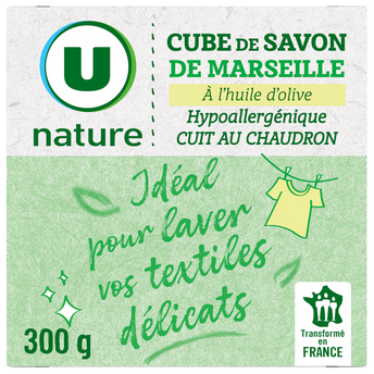 Image de U NATURE
Cube de savon de Marseille olive étui
