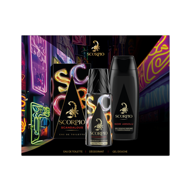 Lot De 4 Gels Douche Scorpio Noir Absolu 250ml - Pour Corps Et Cheveux, Parfum Homme