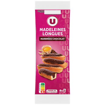 Image de U
Madeleines longues marbrées chocolat