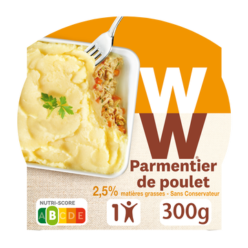 WeightWatchers Parmentier De Poulet Carottes Et Oignons Weight Watchers, Barquette Micro-ondable Au Rayon Épicerie De 300g